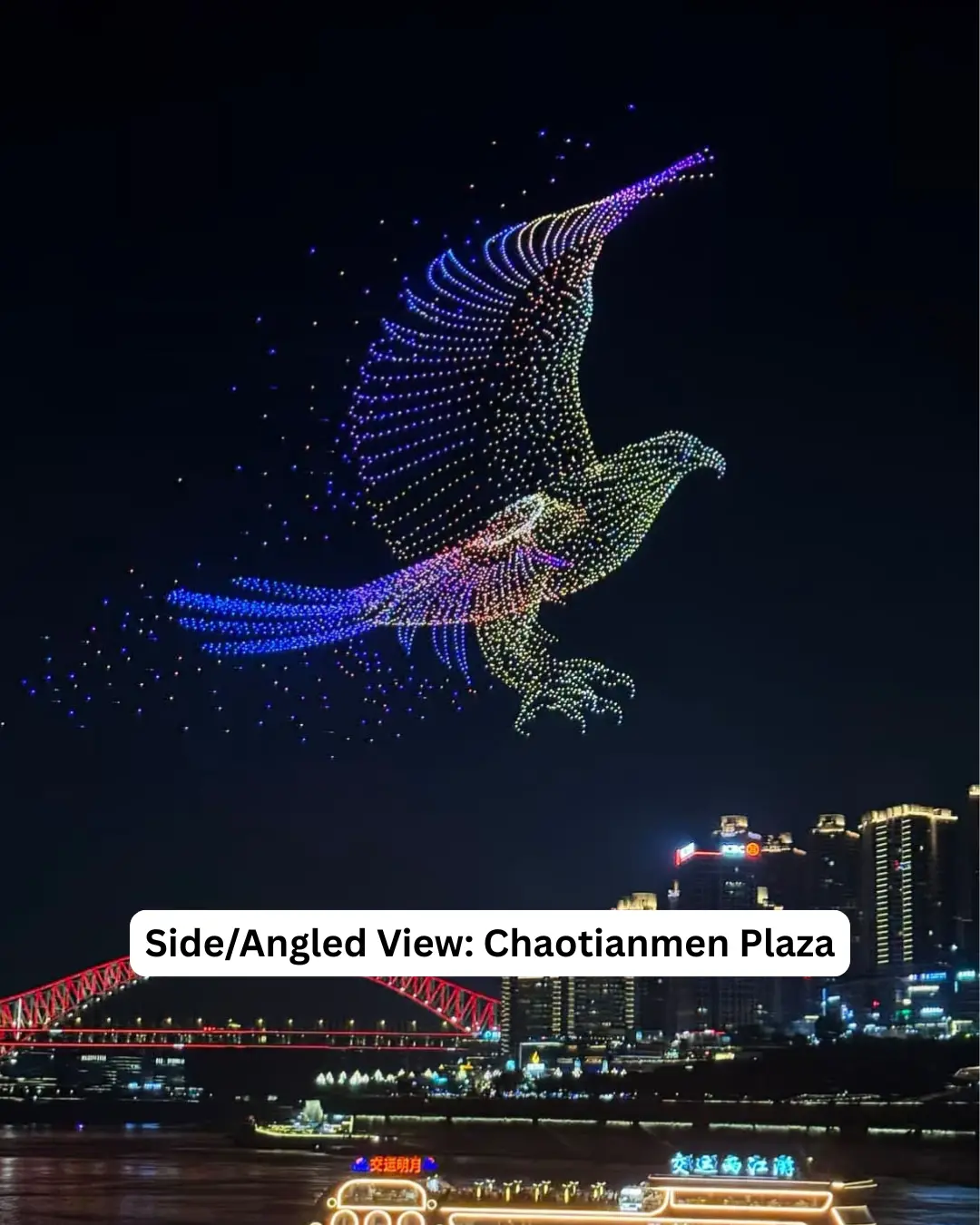 Chaotianmen Drone Show Side View